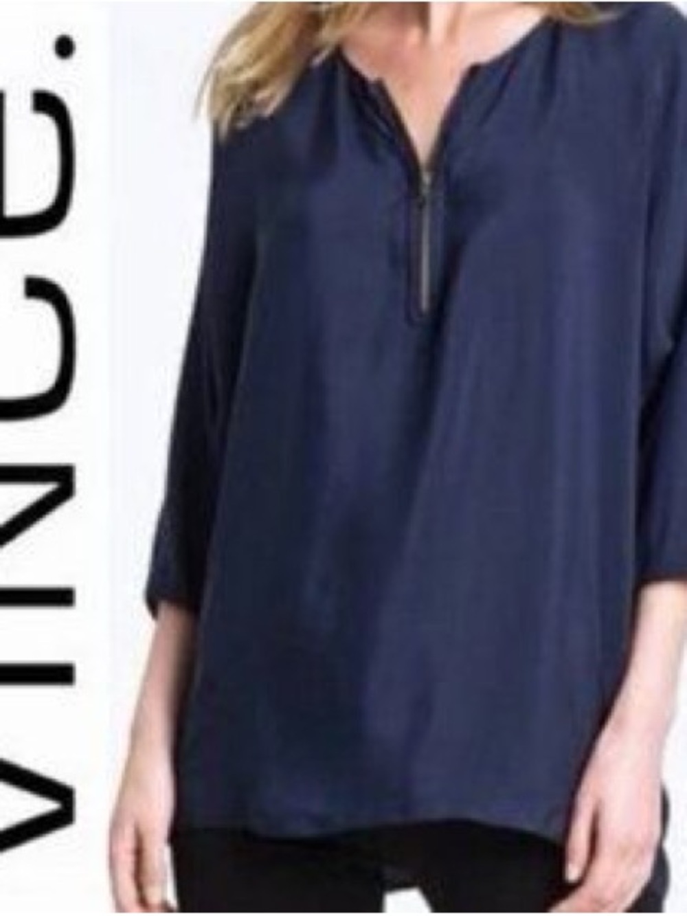 Vince Silk Zip Front Tunic Blouse ✨
Size XS